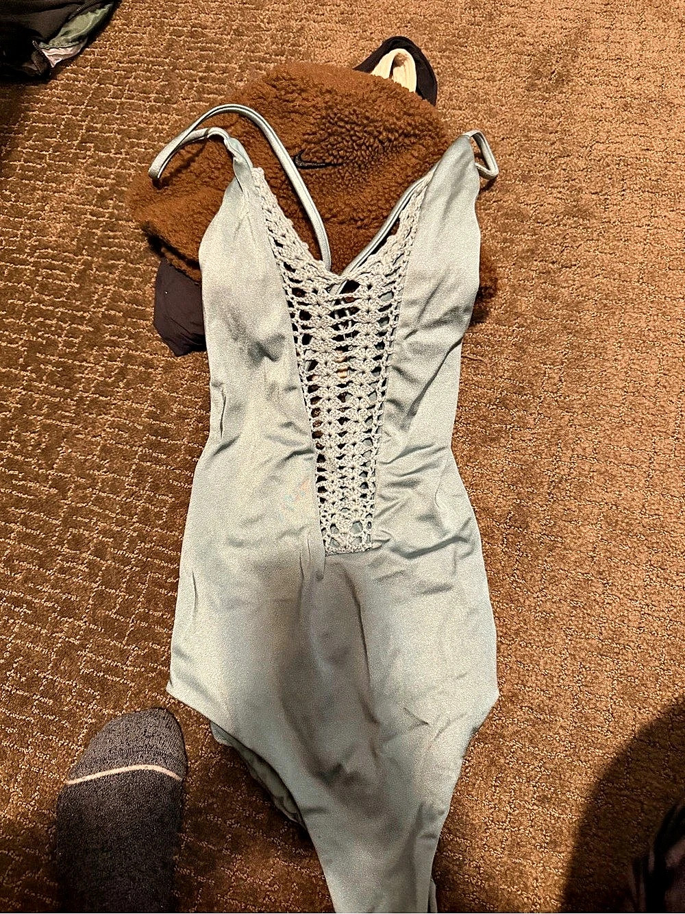 Billabong Lace-Up One-Piece Swimsuit in Blue